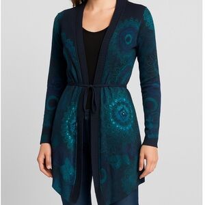 Desigual Blue and Teal Patterned Cardigan